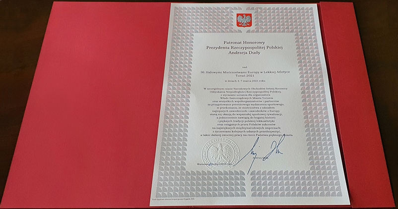 UM Toruń: HME Toruń2021 z patronatem prezydenta RP