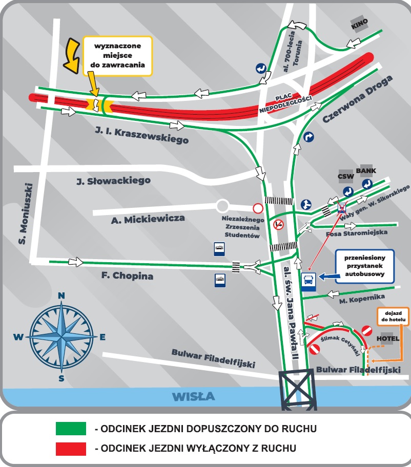UM Toruń: Zmiany w rejonie al. św. Jana Pawła II