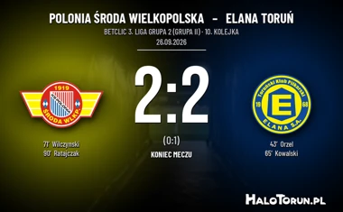 [PIŁKA NOŻNA] Betclic 3. Liga Grupa 2 (Grupa II): Polonia Środa Wielkopolska – Elana Toruń 2:2 po golu w 90. minucie