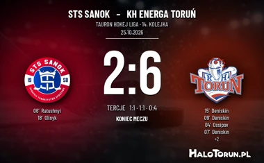 [HOKEJ] Tauron Hokej Liga – STS Sanok – KH Energa Toruń 2:6. Cztery bramki gości w trzeciej tercji