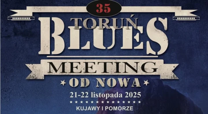 Grafika promocyjna wydarzenia 35. Toruń Blues Meeting — dwa wieczory z bluesem w Od Nowa