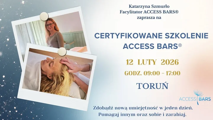 Grafika promocyjna wydarzenia Certyfikacyjne Szkolenie Access Bars® w Toruniu — 12 lutego 2026