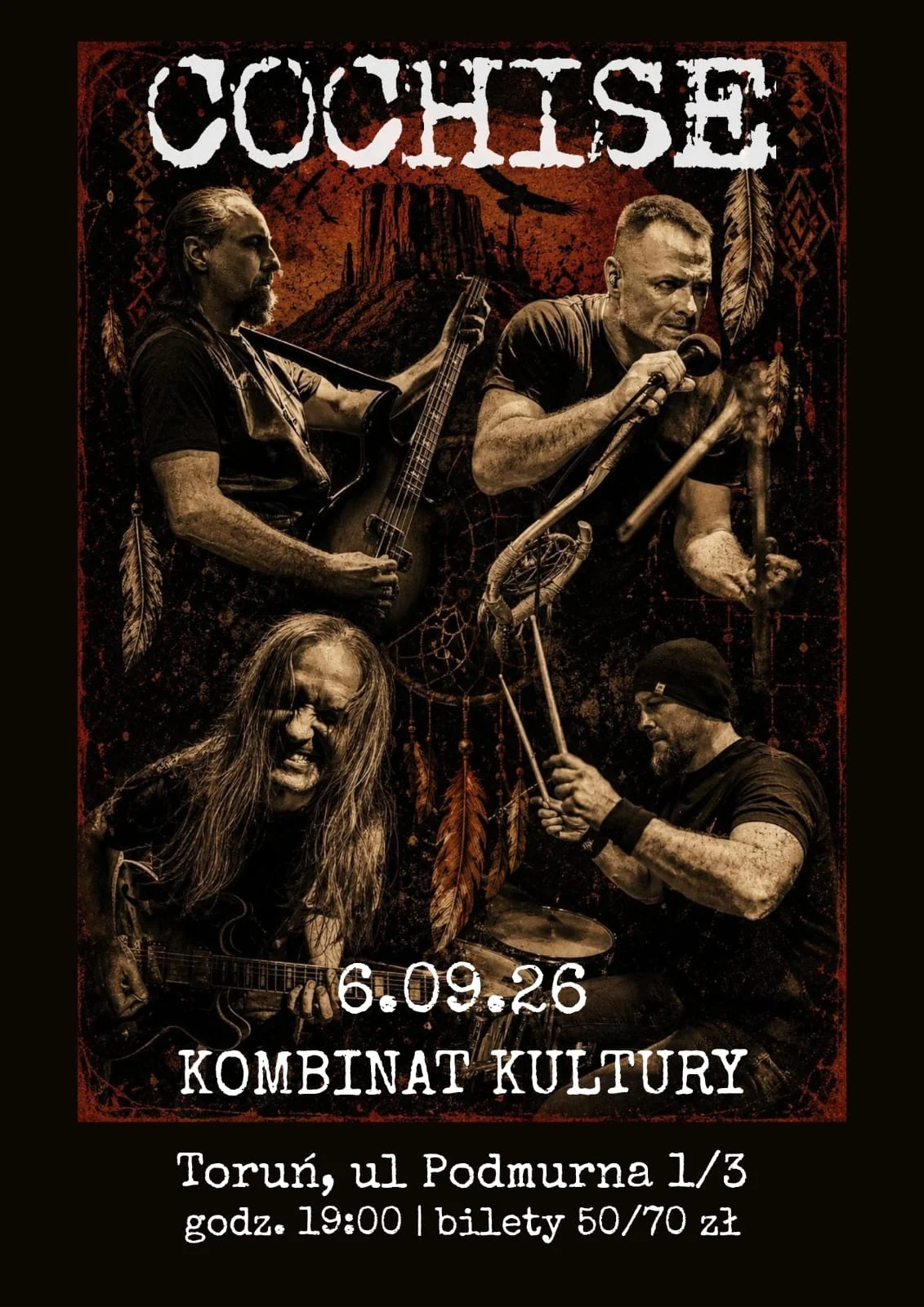 Grafika promocyjna wydarzenia Cochise koncert Toruń