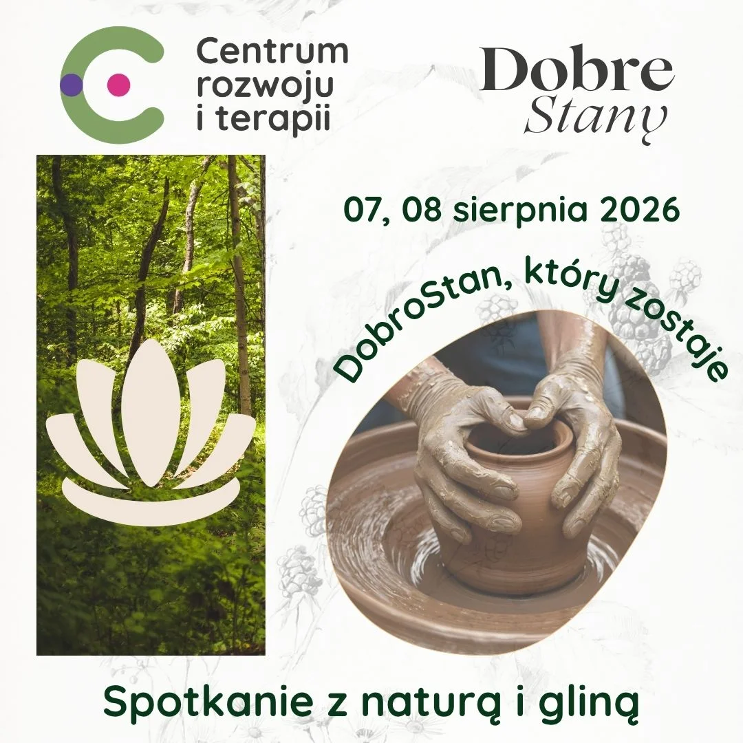 Grafika promocyjna wydarzenia Dotyk natury – lasoterapia i glinoterapia dla dobrostanu