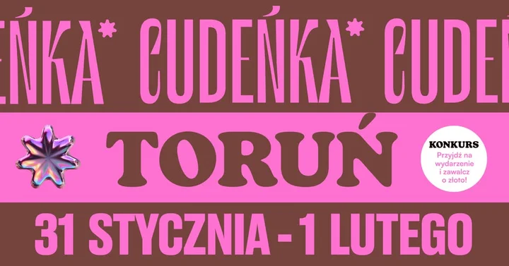 Grafika promocyjna wydarzenia Festiwal Rękodzieła Cudeńka w Toruniu — 31 stycznia–1 lutego 2026
