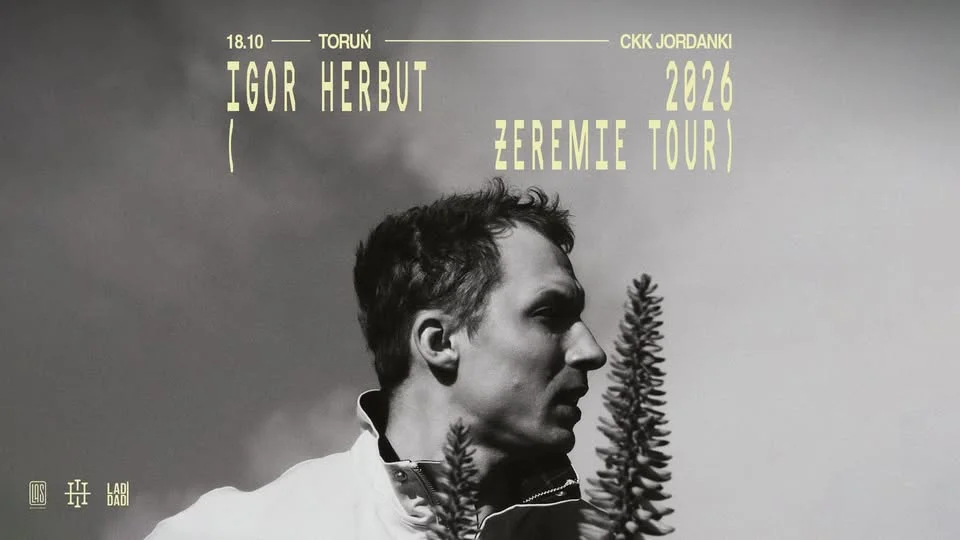 Grafika promocyjna wydarzenia Igor Herbut Żeremie Tour 2026 w Toruniu