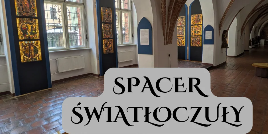 Grafika promocyjna wydarzenia Spacer światłoczuły – oprowadzanie po kolekcji średniowiecznych witraży