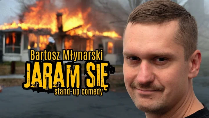 Grafika promocyjna wydarzenia Stand-up Bartosz Młynarski „Jaram się” w Toruniu (12 kwietnia 2026)