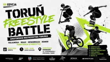 Grafika promocyjna wydarzenia TORUŃ FREESTYLE BATTLE 2026 na Rubinkowie