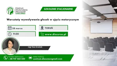 Grafika promocyjna wydarzenia TORUŃ: Warsztaty wywoływania głosek w ujęciu motorycznym