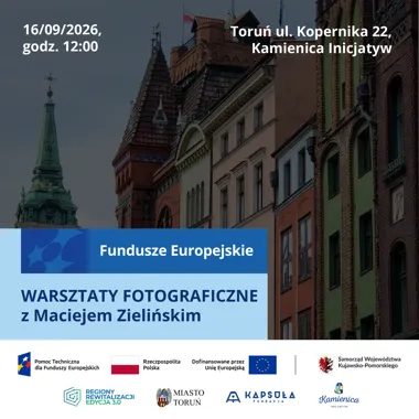 Grafika promocyjna wydarzenia Warsztaty fotograficzne na Starówce
