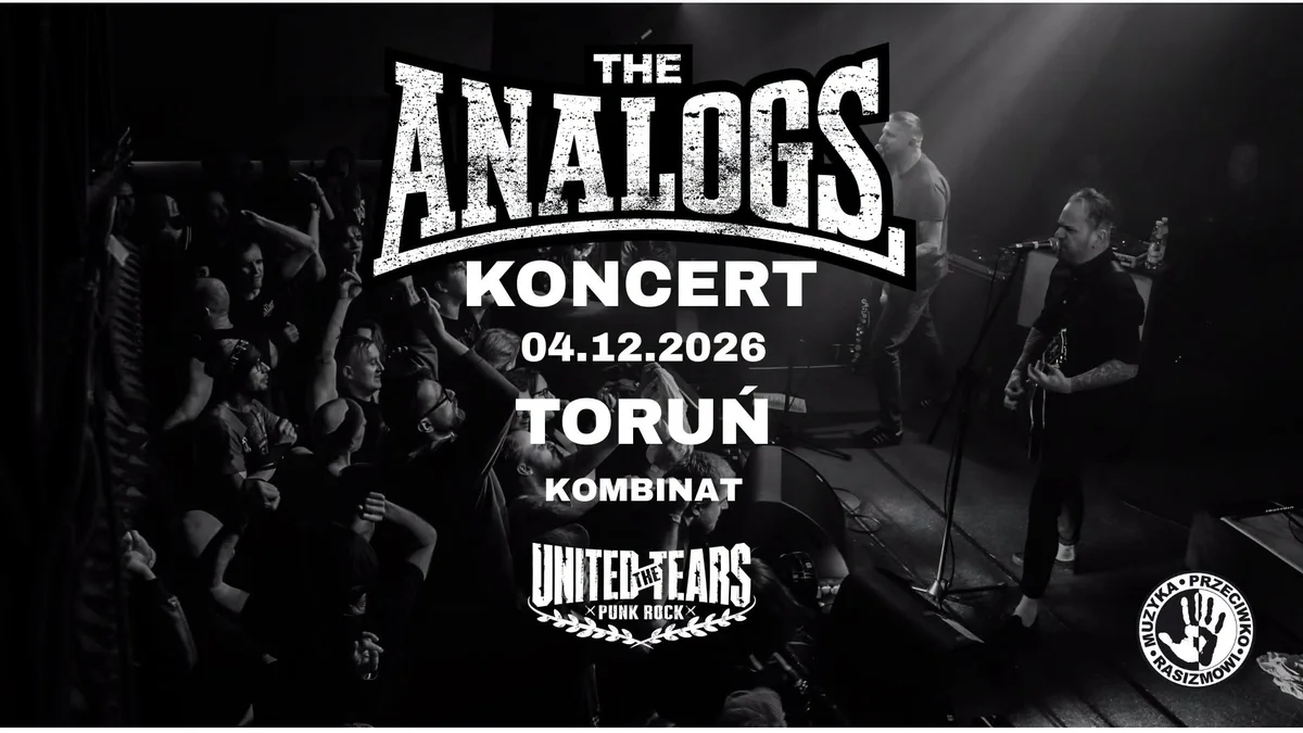 Grafika promocyjna wydarzenia TORUŃ 04.12.2026: THE ANALOGS + The United Tears – Kombinat, koncert punkowy