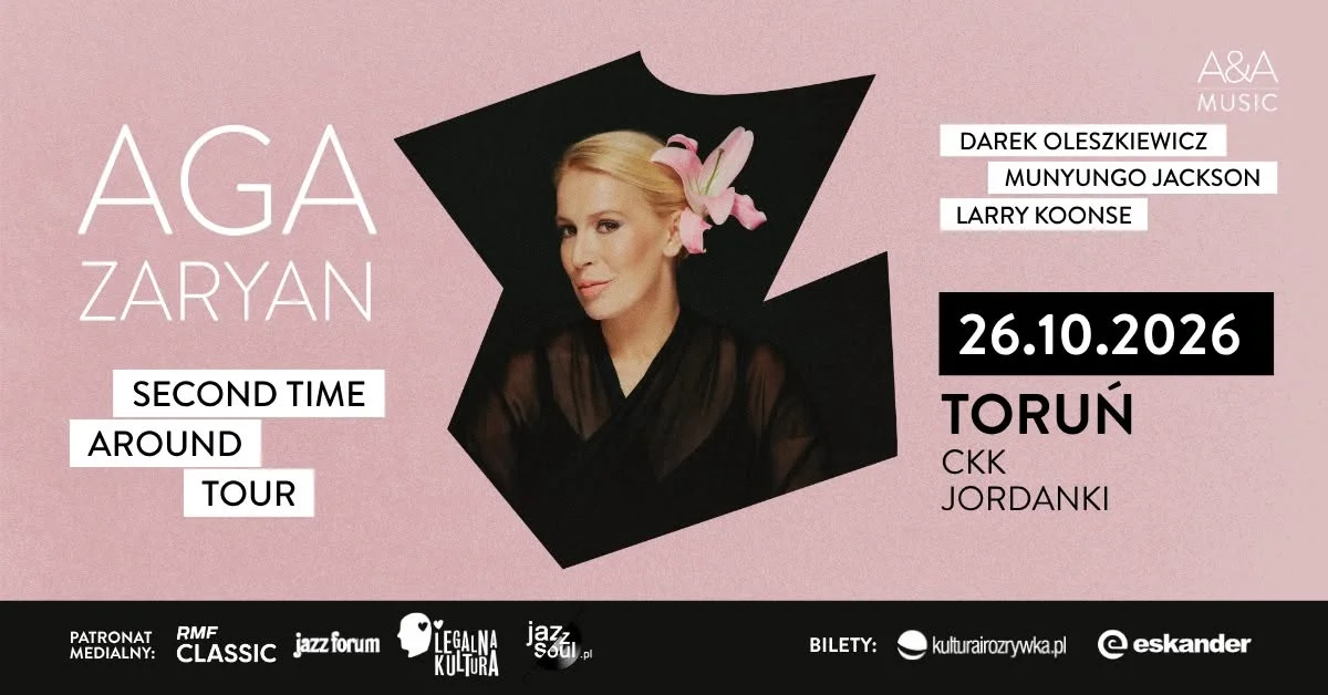 Grafika promocyjna wydarzenia Aga Zaryan Second Time Around Tour w Toruniu