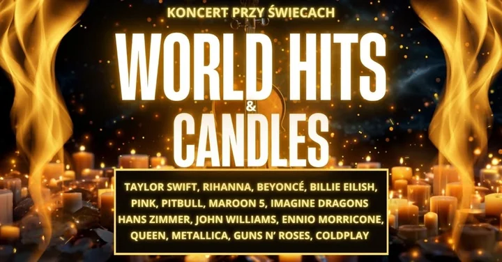 Grafika promocyjna wydarzenia World Best Hits & Candles w Toruniu — koncert przy świecach z największymi przebojami