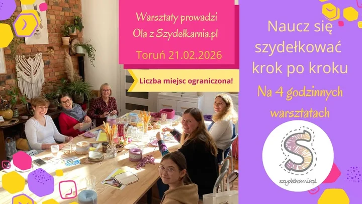 Grafika promocyjna wydarzenia Warsztaty Szydełkowania — Toruń (luty)