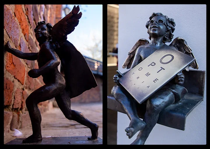 Dwa anioły pojawiły się na starówce – figurki pod Krzywą Wieżą i przy Szczytnej