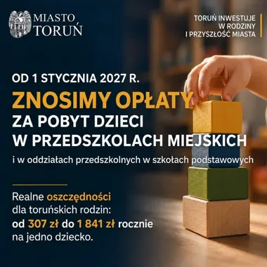 Koniec opłat za pobyt w miejskich przedszkolach. Rodziny oszczędzą nawet 1841 zł