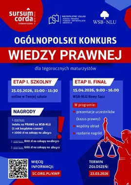 Maturzyści mogą zdobyć indeks na prawo – ogólnopolski konkurs wiedzy prawnej PRAWO+